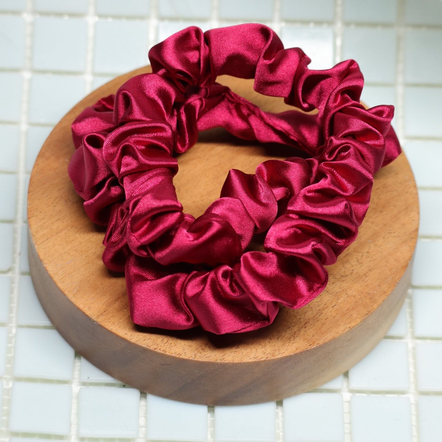 Chouchou-headband en satin rose - Têt Maré